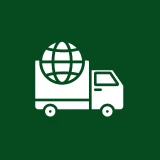 Global delivery symbol on a truck